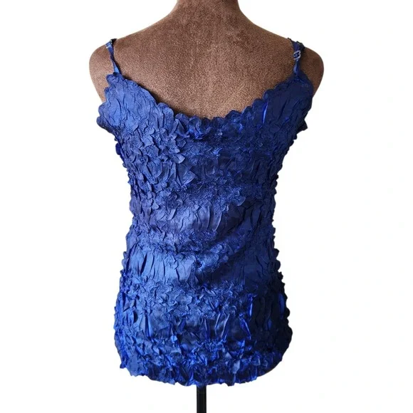 Magic Scarf Women's One Size Origami Packable Cami Tank Top Stretchy Blue - Picture 3 of 6